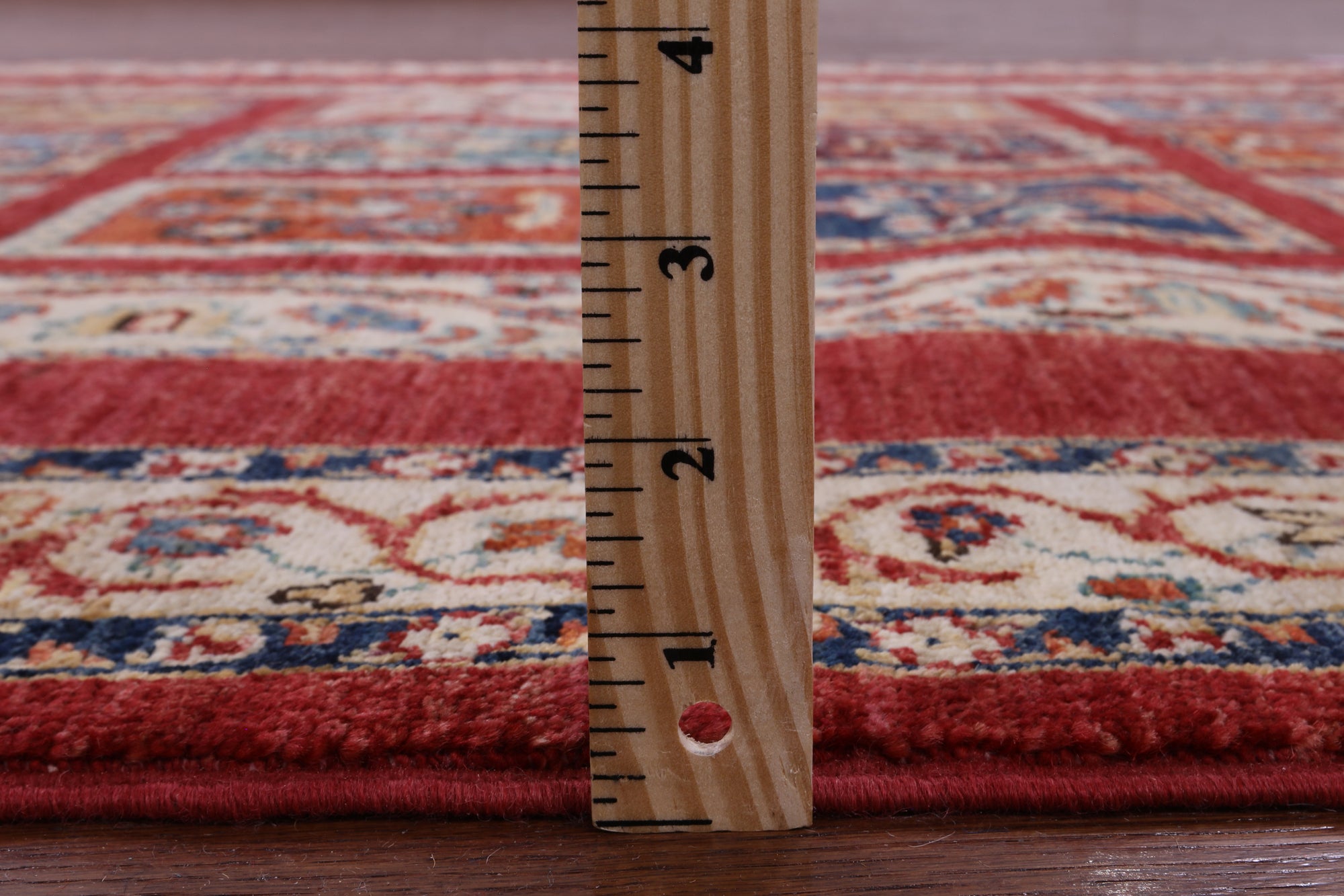 Red Garden Design Persian Hand Knotted Wool Rug - 4' 9" X 6' 7" - Golden Nile