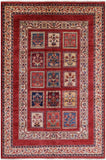 Red Garden Design Persian Handmade Wool Rug - 5' 6" X 8' 2" - Golden Nile