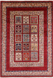 Red Garden Design Persian Hand Knotted Wool Rug - 4' 10" X 7' 2" - Golden Nile