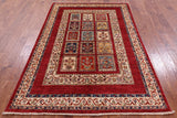 Red Garden Design Persian Hand Knotted Wool Rug - 4' 10" X 7' 2" - Golden Nile