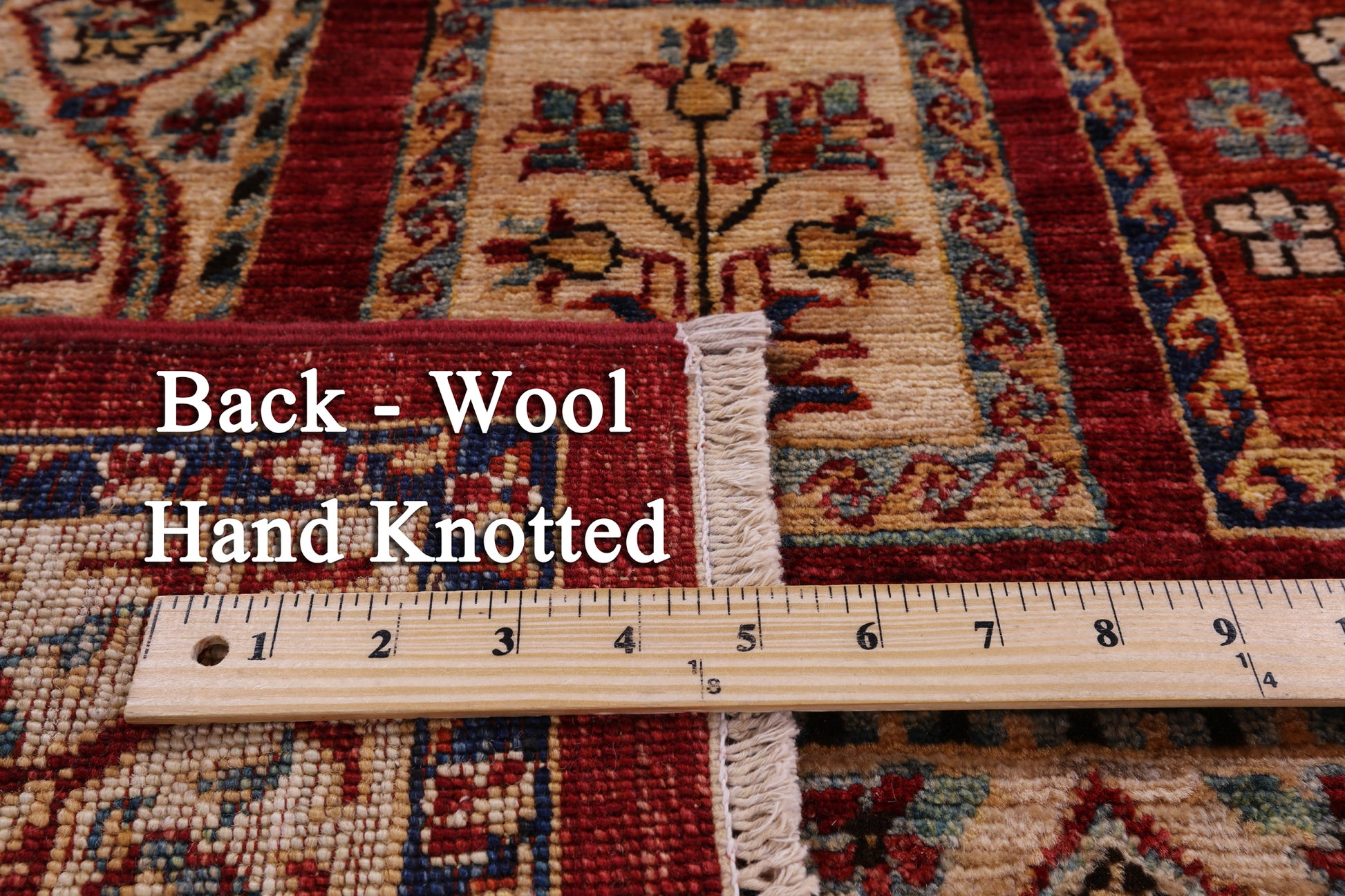 Red Garden Design Persian Hand Knotted Wool Rug - 4' 10" X 7' 2" - Golden Nile
