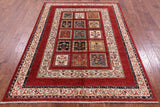 Red Garden Design Persian Hand Knotted Wool Rug - 5' 1" X 6' 10" - Golden Nile