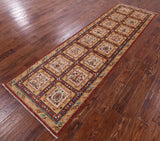 Red Garden Design Persian Hand Knotted Wool Runner Rug - 2' 11" X 9' 8" - Golden Nile