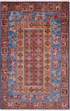 Antiqued Pazyryk Historical Design Hand Knotted Wool Rug - 3' 3" X 5' 0" - Golden Nile