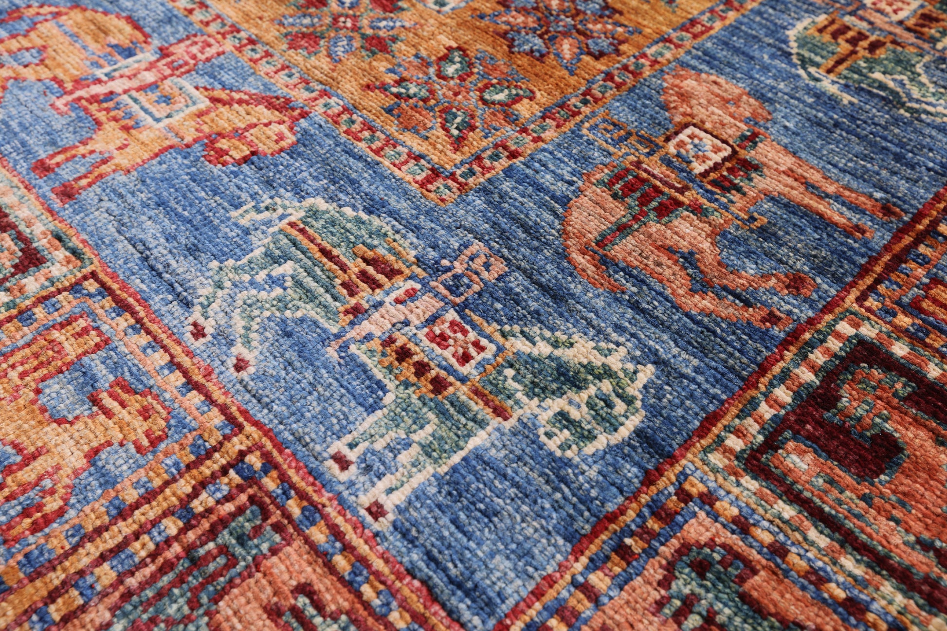 Antiqued Pazyryk Historical Design Hand Knotted Wool Rug - 3' 3" X 5' 0" - Golden Nile