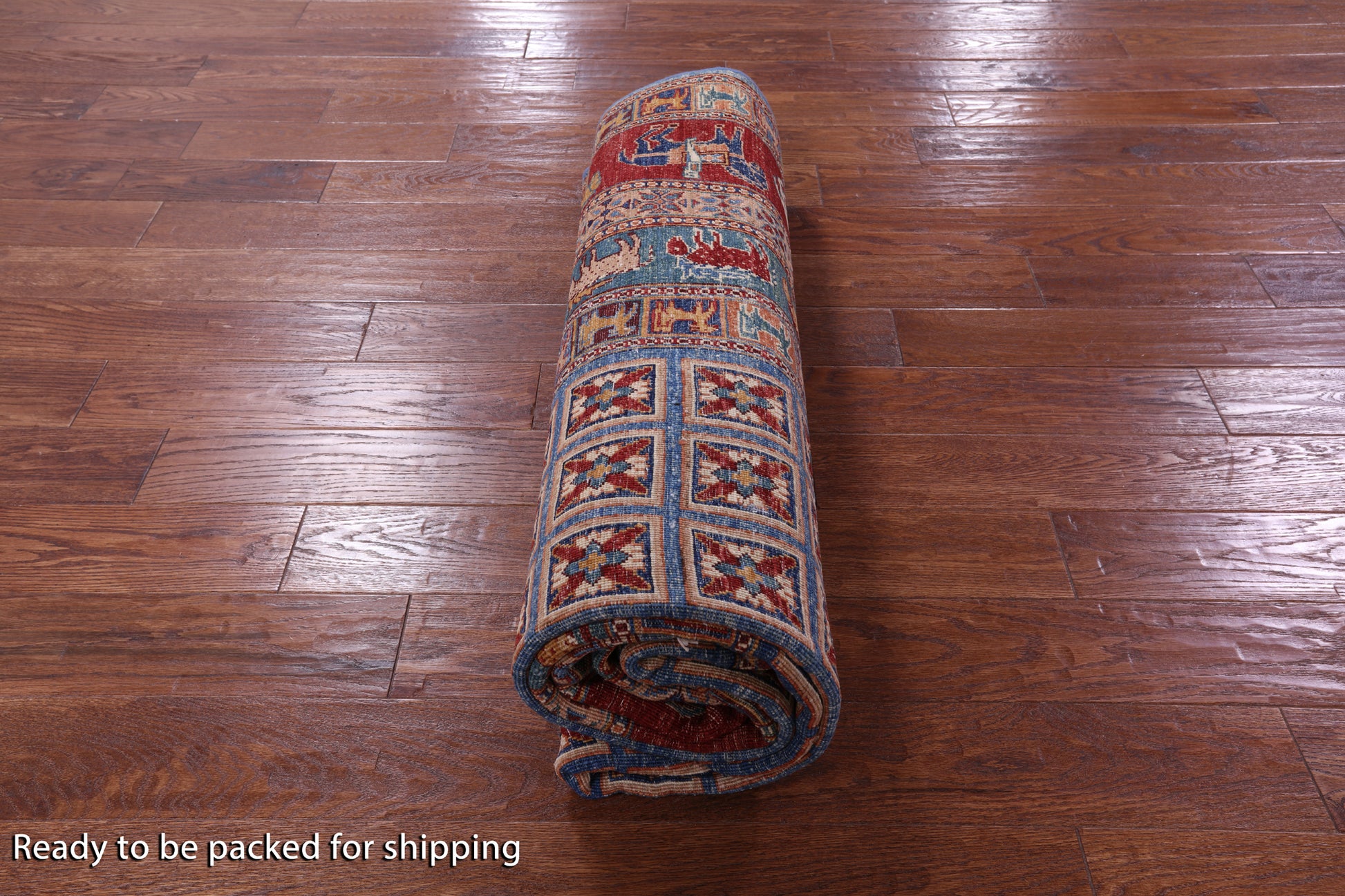 Antiqued Pazyryk Historical Design Hand Knotted Wool Rug - 6' 8" X 9' 11" - Golden Nile