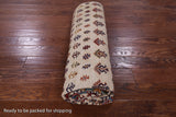 Ivory Tribal Persian Gabbeh Hand Knotted Wool Rug - 6' 5" X 10' 0" - Golden Nile