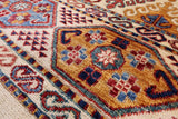 Ivory Tribal Persian Gabbeh Hand Knotted Wool Rug - 6' 5" X 10' 0" - Golden Nile