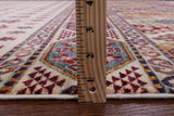 Ivory Tribal Persian Gabbeh Hand Knotted Wool Rug - 6' 5" X 10' 0" - Golden Nile