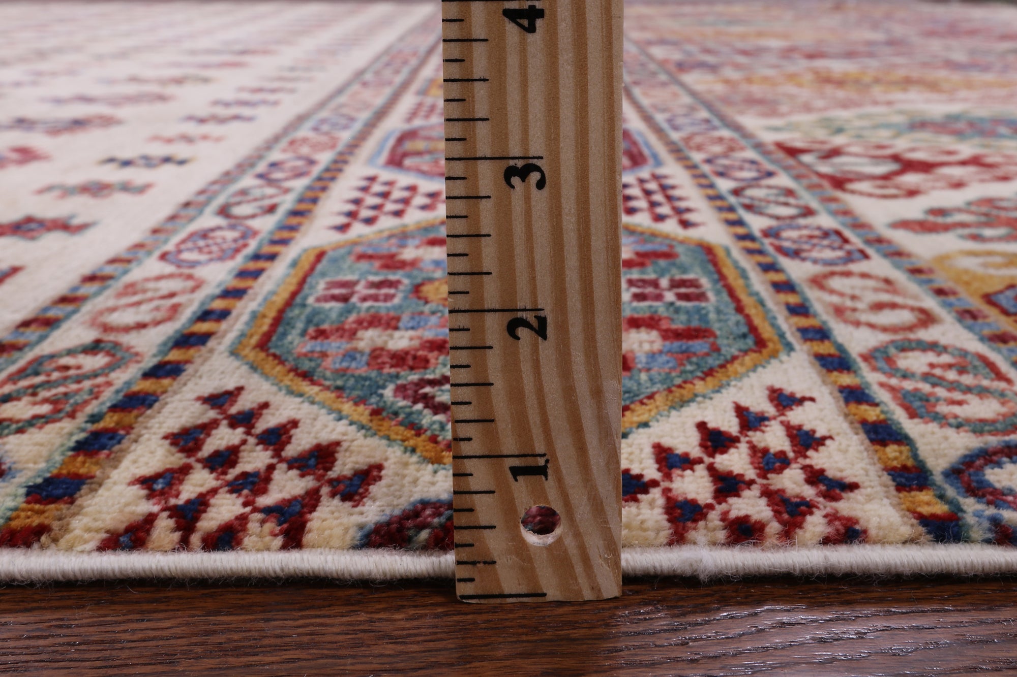 Ivory Tribal Persian Gabbeh Hand Knotted Wool Rug - 6' 5" X 10' 0" - Golden Nile