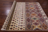 Ivory Tribal Persian Gabbeh Hand Knotted Wool Rug - 6' 5" X 10' 0" - Golden Nile