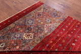 Red Khorjin Persian Gabbeh Handmade Wool Rug - 6' 8" X 9' 10" - Golden Nile