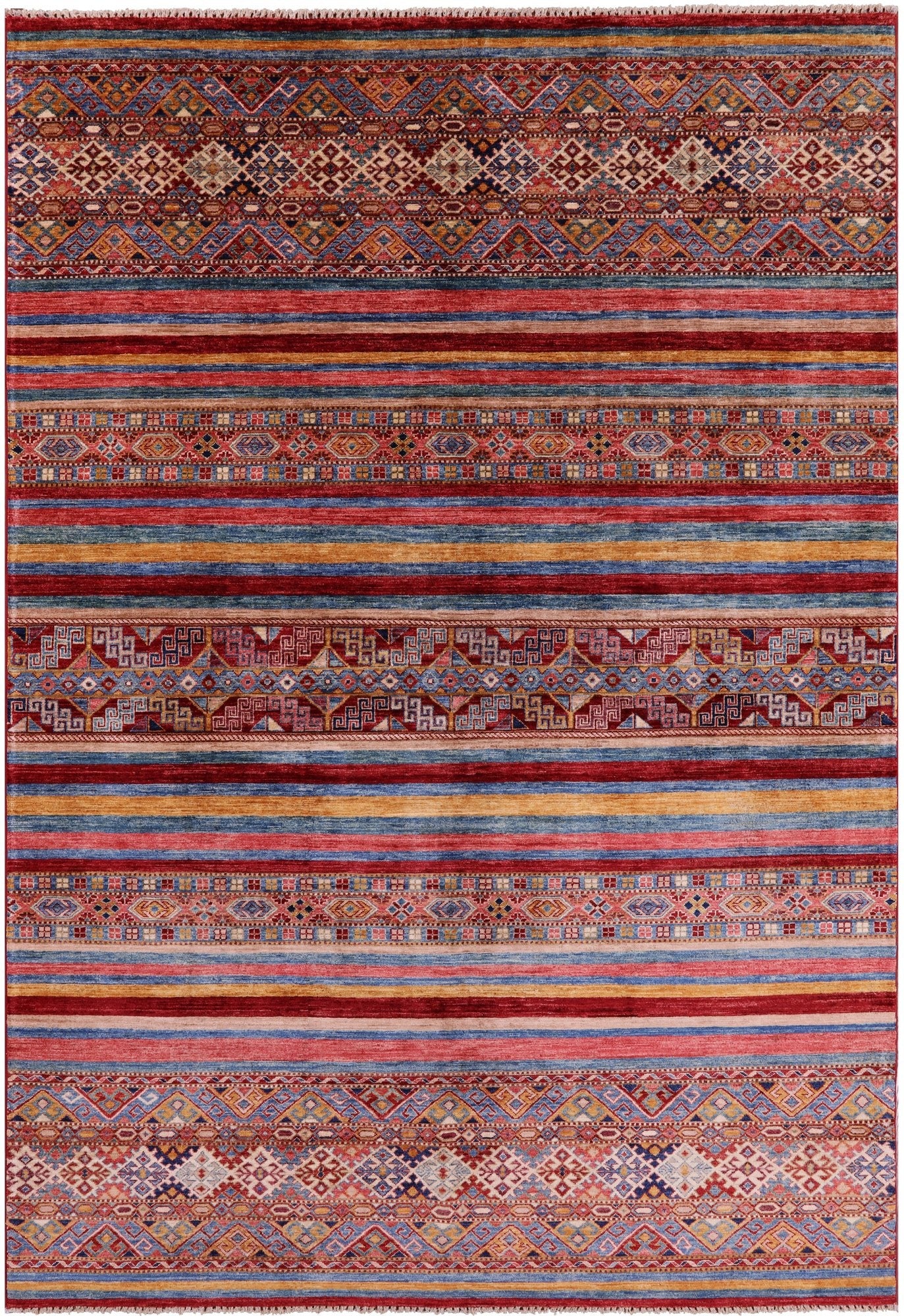 Khorjin Persian Gabbeh Hand Knotted Wool Rug - 6' 6" X 9' 7" - Golden Nile