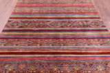 Khorjin Persian Gabbeh Hand Knotted Wool Rug - 6' 6" X 9' 7" - Golden Nile