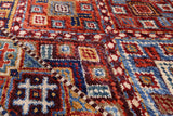 Green Khorjin Persian Gabbeh Hand Knotted Wool Rug - 6' 7" X 9' 9" - Golden Nile