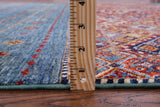 Green Khorjin Persian Gabbeh Hand Knotted Wool Rug - 6' 7" X 9' 9" - Golden Nile