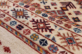 Ivory Khorjin Persian Gabbeh Handmade Wool Rug - 6' 9" X 10' 1" - Golden Nile