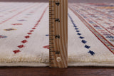 Ivory Khorjin Persian Gabbeh Handmade Wool Rug - 6' 9" X 10' 1" - Golden Nile