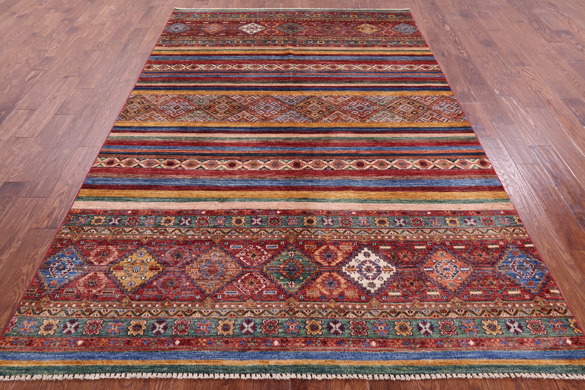 Khorjin Persian Gabbeh Handmade Wool Rug - 6' 8" X 9' 10" - Golden Nile