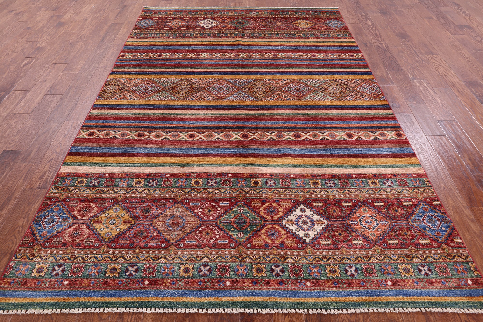Khorjin Persian Gabbeh Handmade Wool Rug - 6' 8" X 9' 10" - Golden Nile