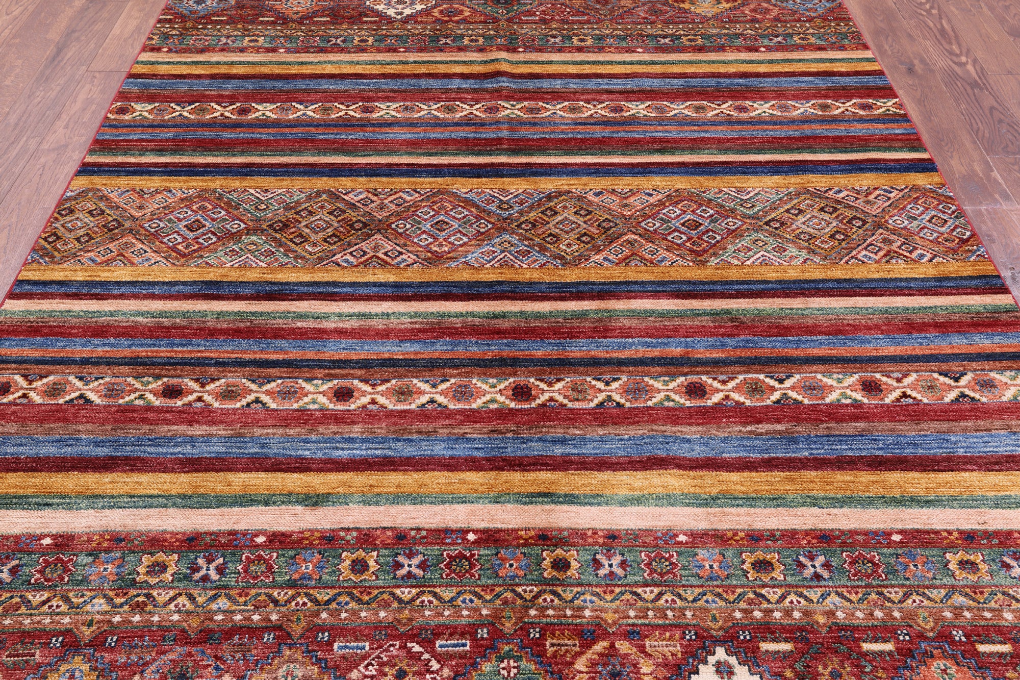 Khorjin Persian Gabbeh Handmade Wool Rug - 6' 8" X 9' 10" - Golden Nile