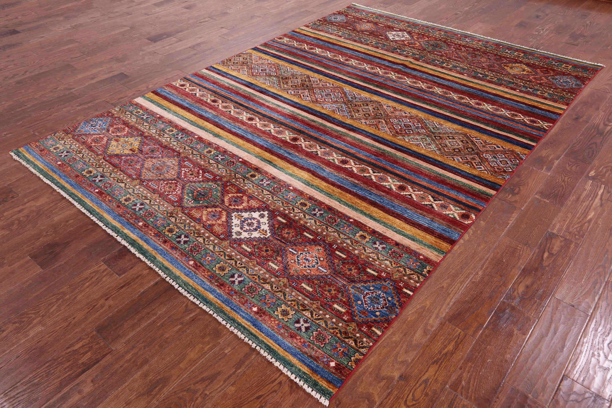 Khorjin Persian Gabbeh Handmade Wool Rug - 6' 8" X 9' 10" - Golden Nile
