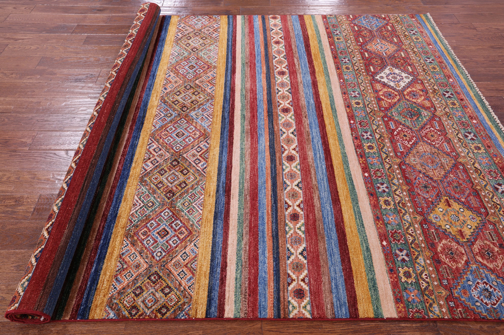 Khorjin Persian Gabbeh Handmade Wool Rug - 6' 8" X 9' 10" - Golden Nile