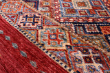 Red Khorjin Persian Gabbeh Hand Knotted Wool Rug - 8' 2" X 11' 6" - Golden Nile