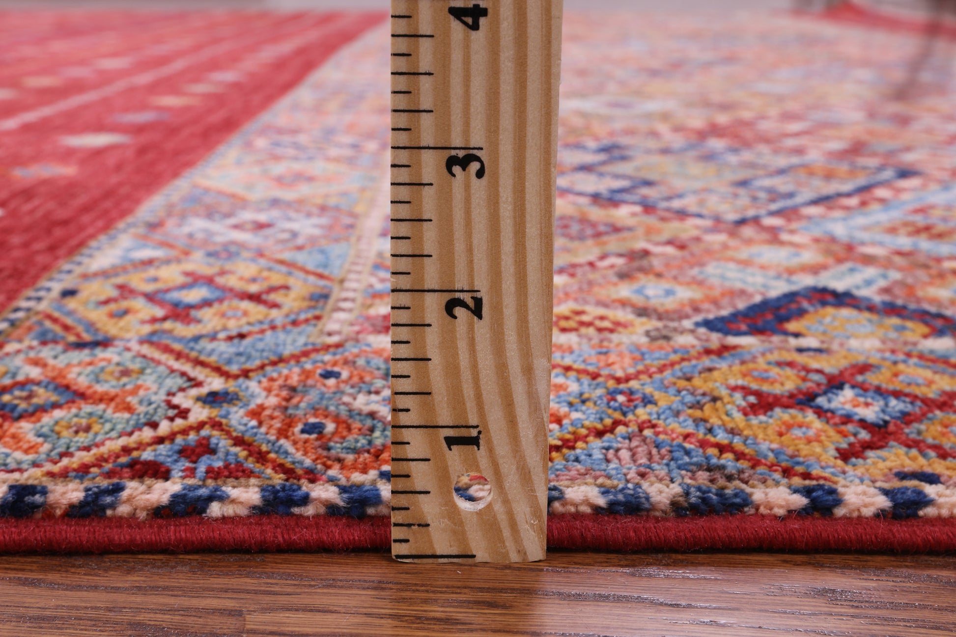 Red Khorjin Persian Gabbeh Hand Knotted Wool Rug - 8' 2" X 11' 6" - Golden Nile