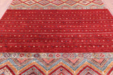 Red Khorjin Persian Gabbeh Hand Knotted Wool Rug - 8' 0" X 9' 9" - Golden Nile
