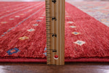 Red Khorjin Persian Gabbeh Hand Knotted Wool Rug - 8' 0" X 9' 9" - Golden Nile