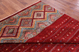 Red Khorjin Persian Gabbeh Hand Knotted Wool Rug - 8' 0" X 9' 9" - Golden Nile