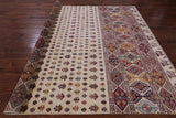 Ivory Tribal Persian Gabbeh Hand Knotted Wool Rug - 8' 3" X 9' 10" - Golden Nile