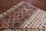 Ivory Tribal Persian Gabbeh Hand Knotted Wool Rug - 8' 3" X 9' 10" - Golden Nile