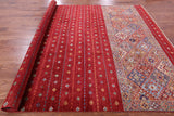 Red Khorjin Persian Gabbeh Hand Knotted Wool Rug - 8' 3" X 11' 4" - Golden Nile