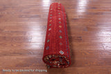 Red Khorjin Persian Gabbeh Hand Knotted Wool Rug - 8' 3" X 11' 4" - Golden Nile