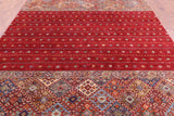 Red Khorjin Persian Gabbeh Hand Knotted Wool Rug - 8' 3" X 11' 4" - Golden Nile