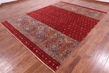 Red Khorjin Persian Gabbeh Hand Knotted Wool Rug - 8' 3" X 11' 4" - Golden Nile