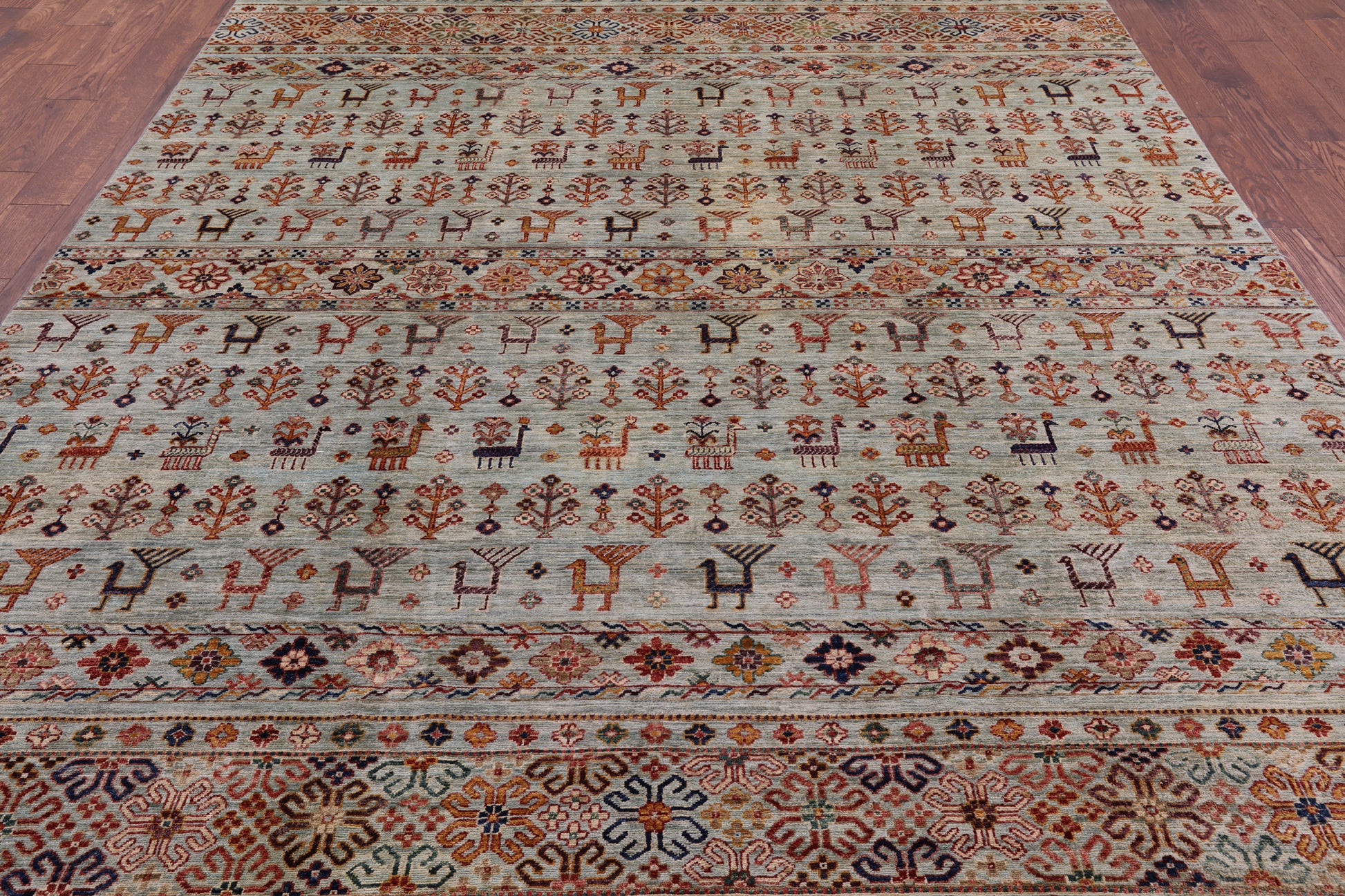 Tribal Persian Gabbeh Hand Knotted Wool Rug - 8' 3" X 11' 6" - Golden Nile