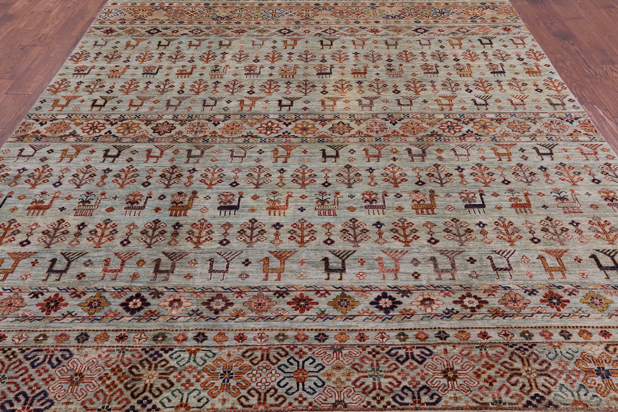 Tribal Persian Gabbeh Hand Knotted Wool Rug - 8' 3" X 11' 6" - Golden Nile