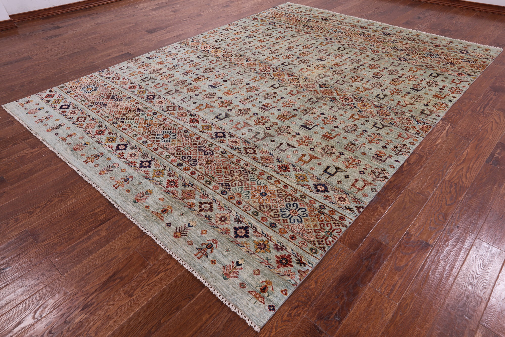 Tribal Persian Gabbeh Hand Knotted Wool Rug - 8' 3" X 11' 6" - Golden Nile