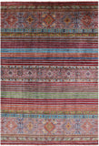 Khorjin Persian Gabbeh Hand Knotted Wool Rug - 5' 9" X 8' 4" - Golden Nile