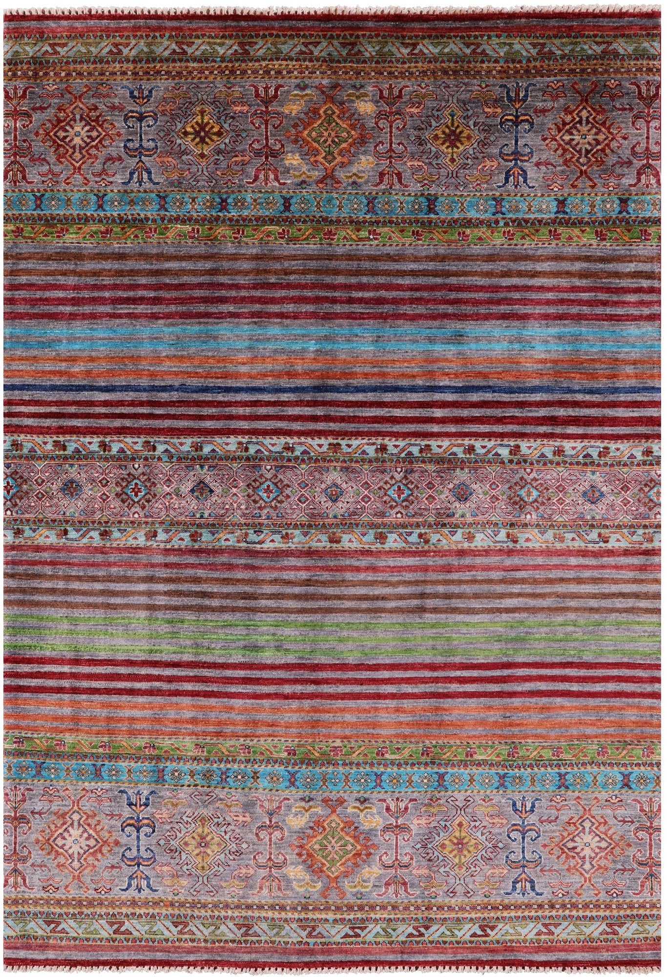 Khorjin Persian Gabbeh Hand Knotted Wool Rug - 5' 9" X 8' 4" - Golden Nile