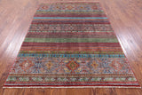 Khorjin Persian Gabbeh Hand Knotted Wool Rug - 5' 9" X 8' 4" - Golden Nile
