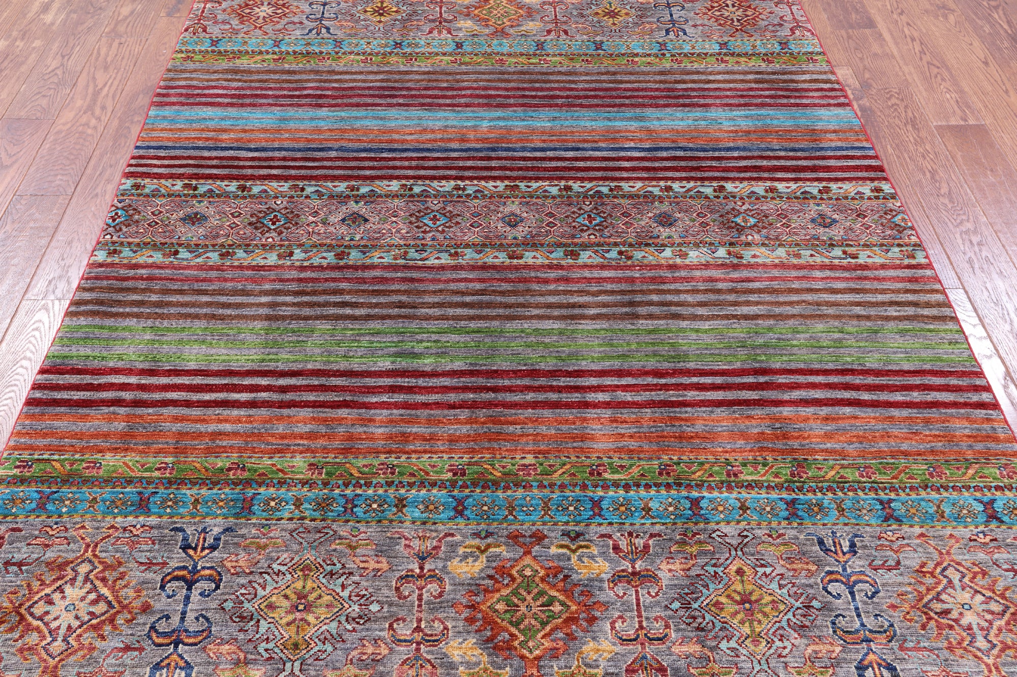 Khorjin Persian Gabbeh Hand Knotted Wool Rug - 5' 9" X 8' 4" - Golden Nile