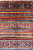 Khorjin Persian Gabbeh Hand Knotted Wool Rug - 6' 8" X 9' 10" - Golden Nile