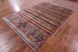Khorjin Persian Gabbeh Hand Knotted Wool Rug - 6' 8" X 9' 10" - Golden Nile