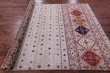 Khorjin Persian Gabbeh Hand Knotted Wool Rug - 6' 6" X 8' 2" - Golden Nile