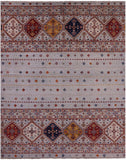 Khorjin Persian Gabbeh Hand Knotted Wool Rug - 6' 6" X 8' 2" - Golden Nile