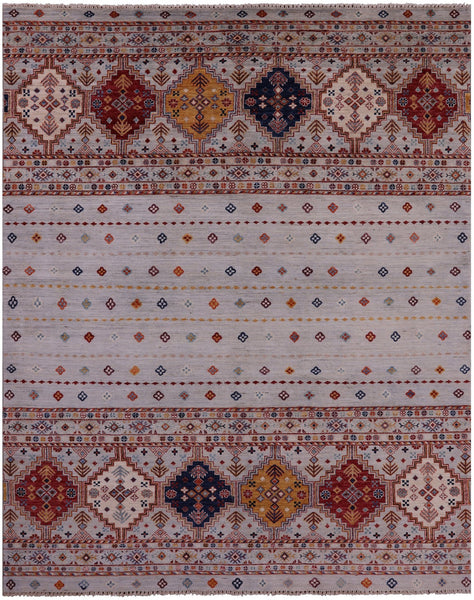 Khorjin Persian Gabbeh Hand Knotted Wool Rug - 6' 6" X 8' 2" - Golden Nile